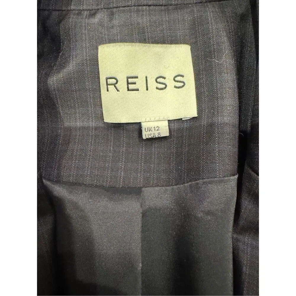 Reiss Raffy Jon checked plum ladies suit blazer size US 8 / UK 12 EUC